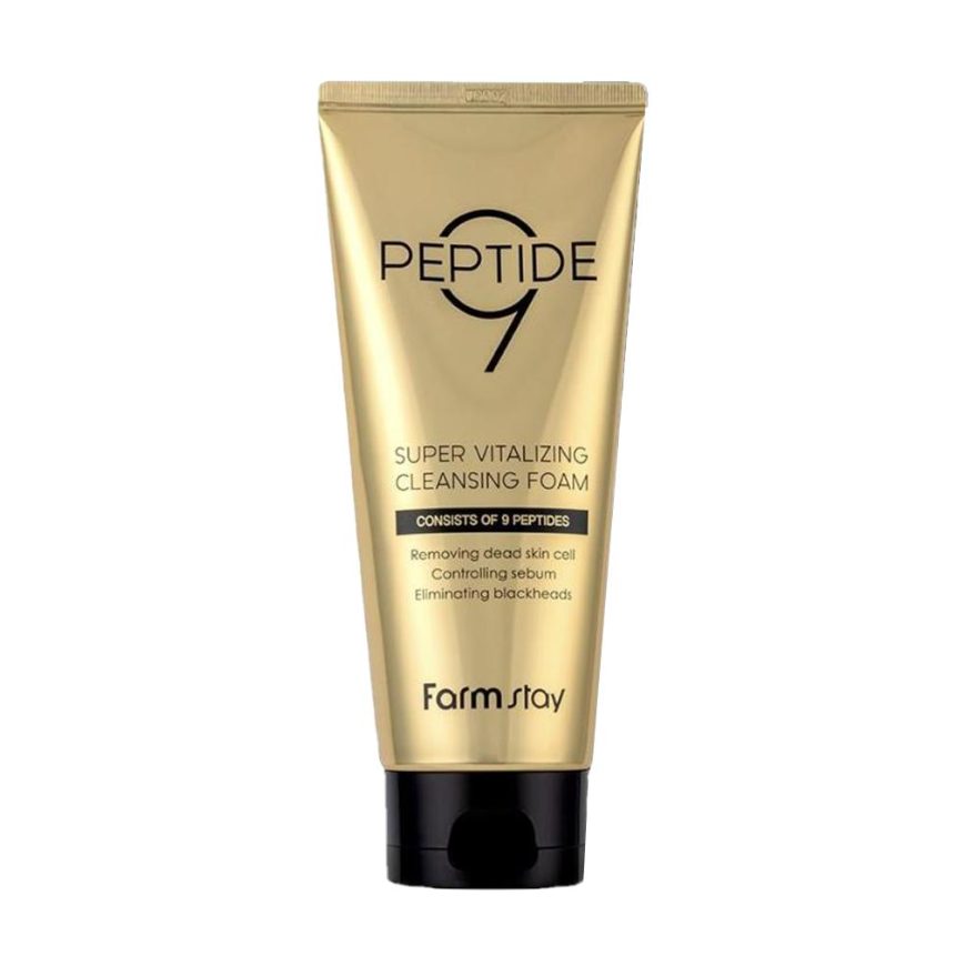 FARM STAY Peptide9 Super Vitalizing Cleansing Foam 180ml (3 Options)