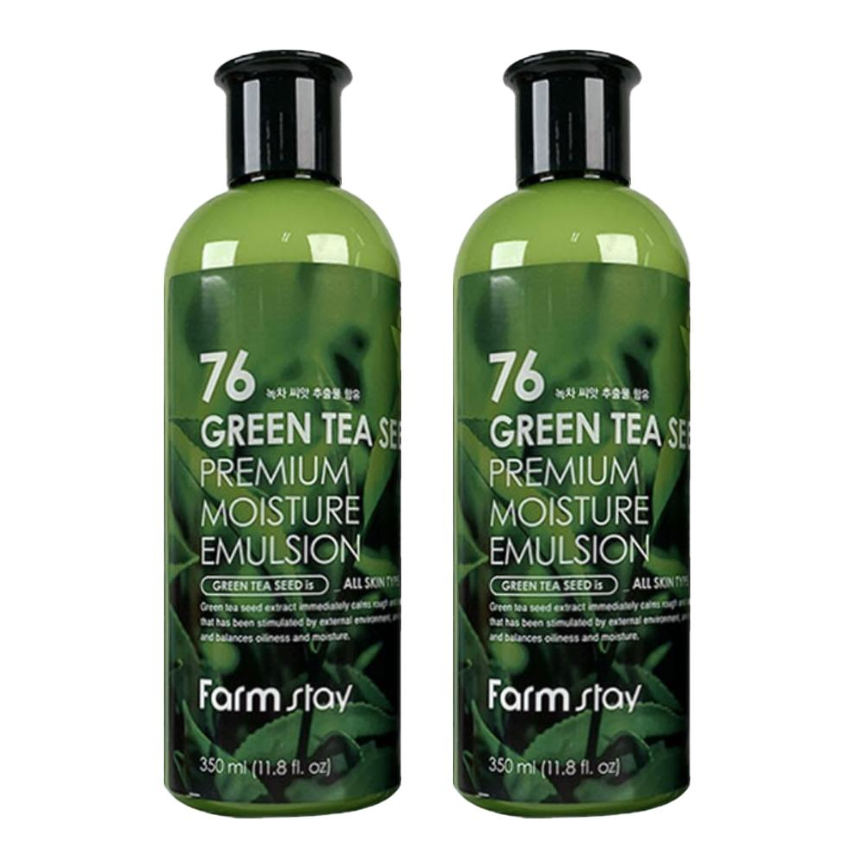FARM STAY 76 Green Tea Seed Premium Moisture Toner, Emulsion 350ml (8 Options)