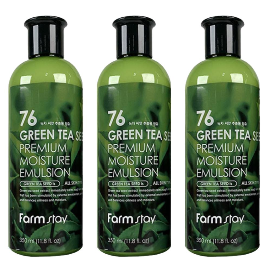 FARM STAY 76 Green Tea Seed Premium Moisture Toner, Emulsion 350ml (8 Options)