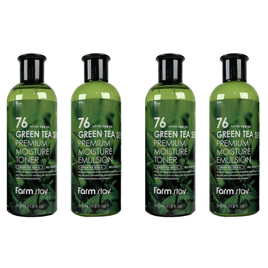 FARM STAY 76 Green Tea Seed Premium Moisture Toner, Emulsion 350ml (8 Options)