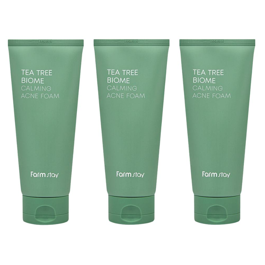 FARM STAY Tea Tree Biome Calming Acne Foam 180ml (3 Options)