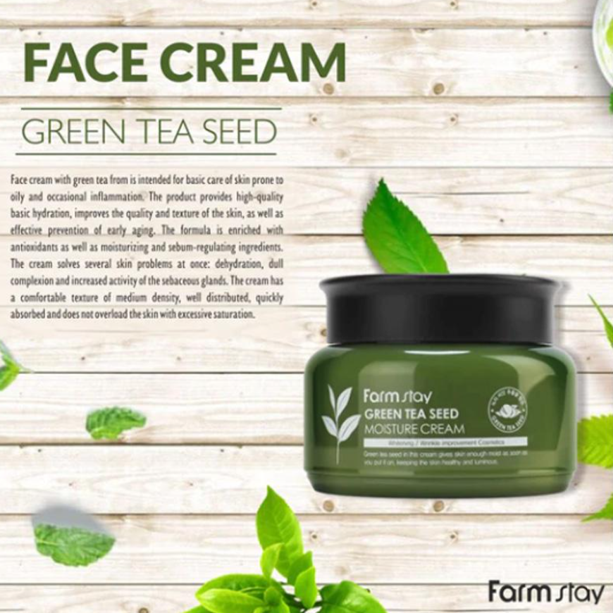FARM STAY Green Tea Seed Moisture Cream 100g (3 Options)
