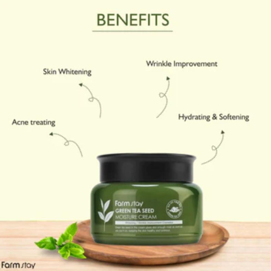 FARM STAY Green Tea Seed Moisture Cream 100g (3 Options)