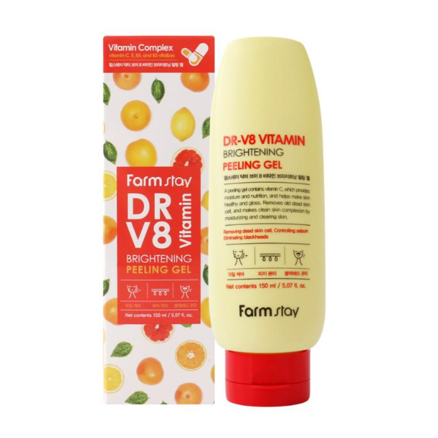 FARM STAY Dr. V8 Vitamin Brightening Peeling Gel (150ml / 5.07 fl.oz.) (3 Options)
