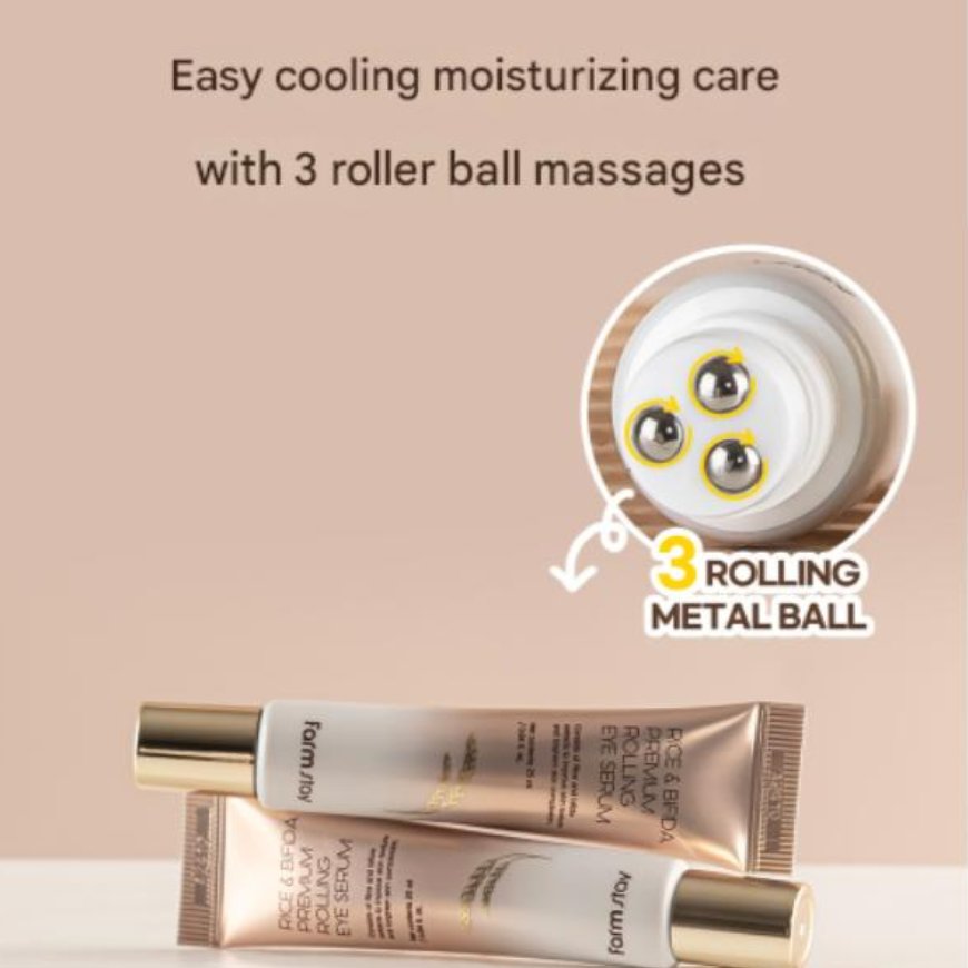 Farmstay Rice & Bifida Premium Rolling Eye Serum (25ml  0.85 fl.oz.) (3 Options)