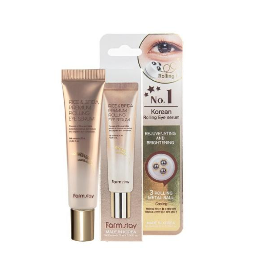 Farmstay Rice & Bifida Premium Rolling Eye Serum (25ml  0.85 fl.oz.) (3 Options)