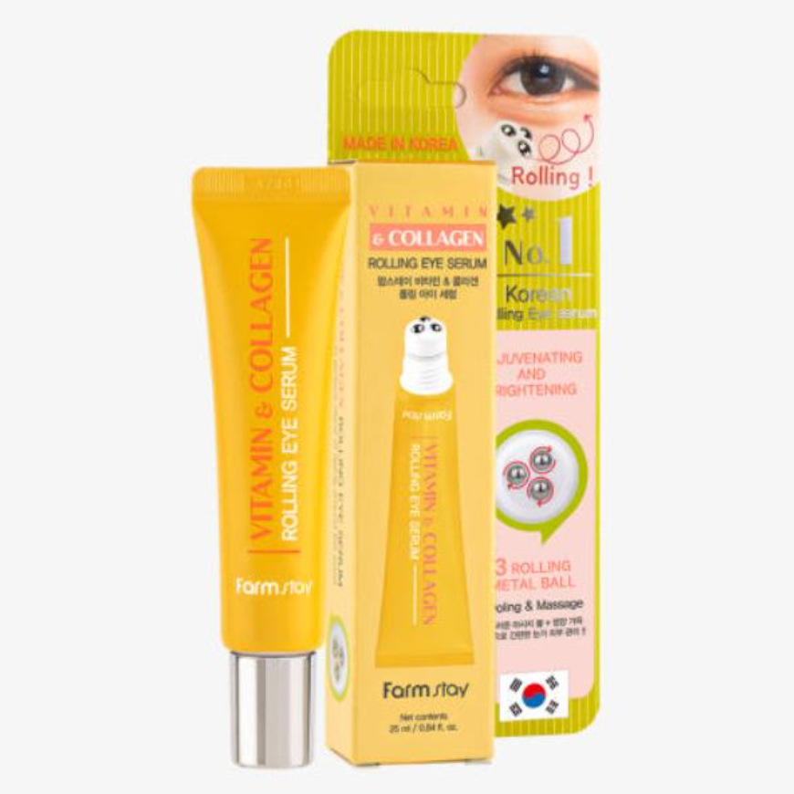 FarmStay Collagen Rolling Eye Serum 25ml  0.85 fl.oz. (10 Options)