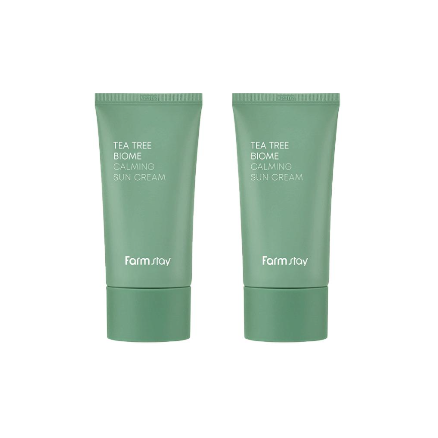 FARM STAY Tea Tree Biome Calming Sun Serum Cream 50g (3 Options)