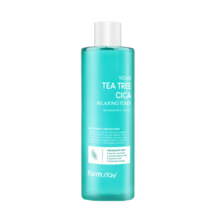 FARM STAY Vegan Tea Tree Cica Relaxing Toner 400ml (3 Options)