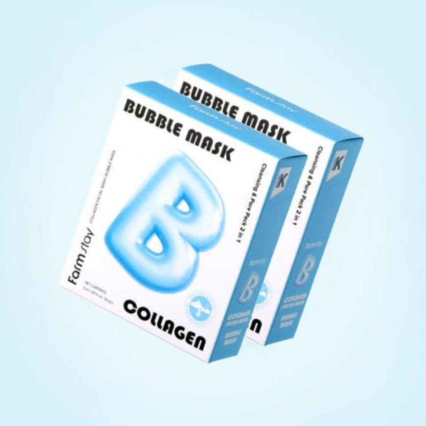 FARM STAY Collagen or Cica Facial Wash Bubble Mask (7 Options)