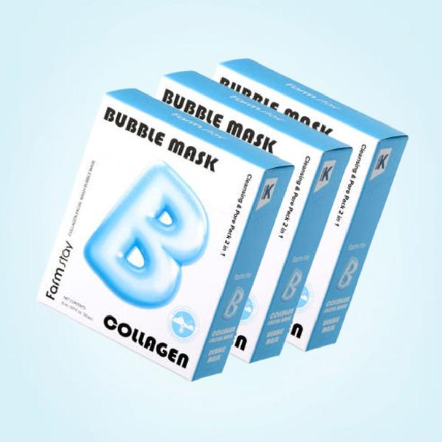 FARM STAY Collagen or Cica Facial Wash Bubble Mask (7 Options)