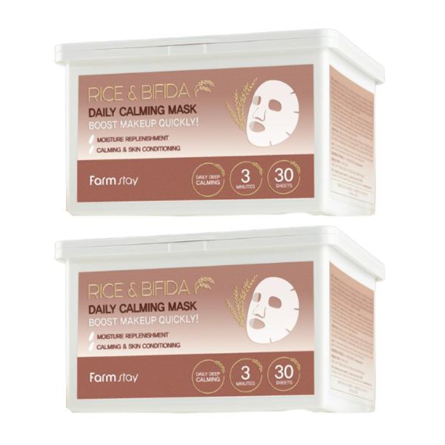 Farmstay Rice & Bifida Daily Calming Mask (350g  30 sheets) (3 Options)