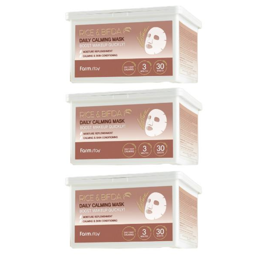 Farmstay Rice & Bifida Daily Calming Mask (350g  30 sheets) (3 Options)