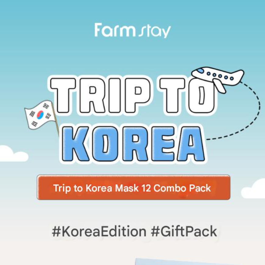 FarmStay Trip to Korea Mask Pack Set (1BOX / 12 Sheets) 23ml( 3 Options)