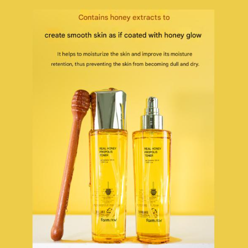 FarmStay Real Honey Propolis Toner 120ml , Essence 100ml, Cream 50ml (10 Options)