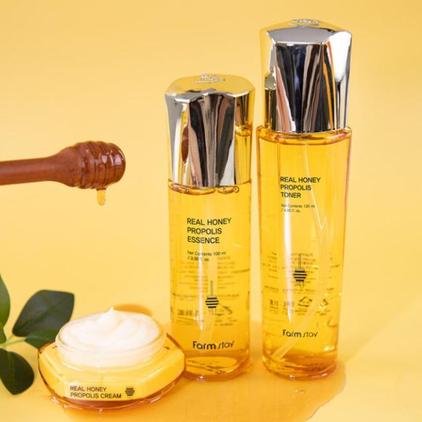 FarmStay Real Honey Propolis Toner 120ml , Essence 100ml, Cream 50ml (10 Options)