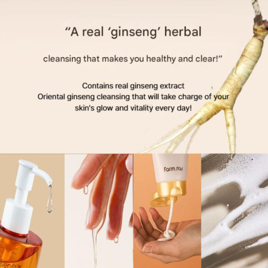 FarmStay Ginseng & Niacinamide Cleansing Oil (300ml  10.14 fl.oz.), Deep Cleansing Foam (180ml  6.08 fl.oz.) (7 Options)
