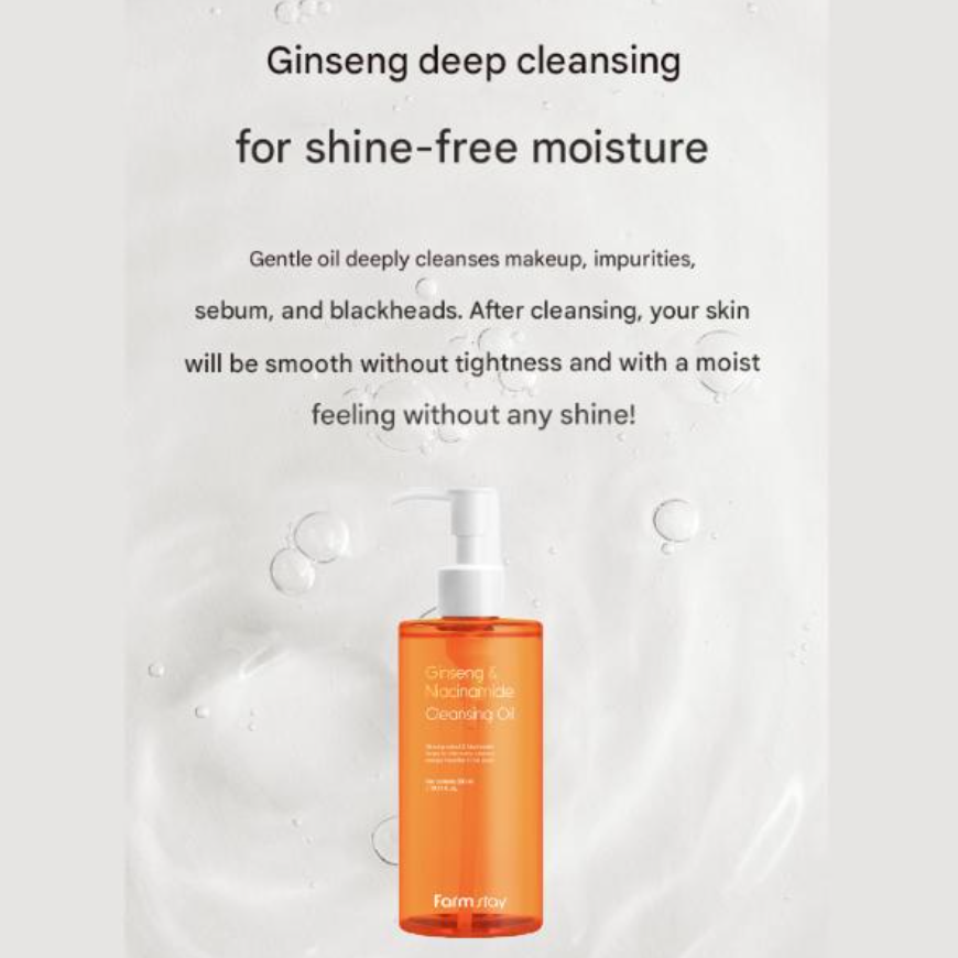 FarmStay Ginseng & Niacinamide Cleansing Oil (300ml  10.14 fl.oz.), Deep Cleansing Foam (180ml  6.08 fl.oz.) (7 Options)