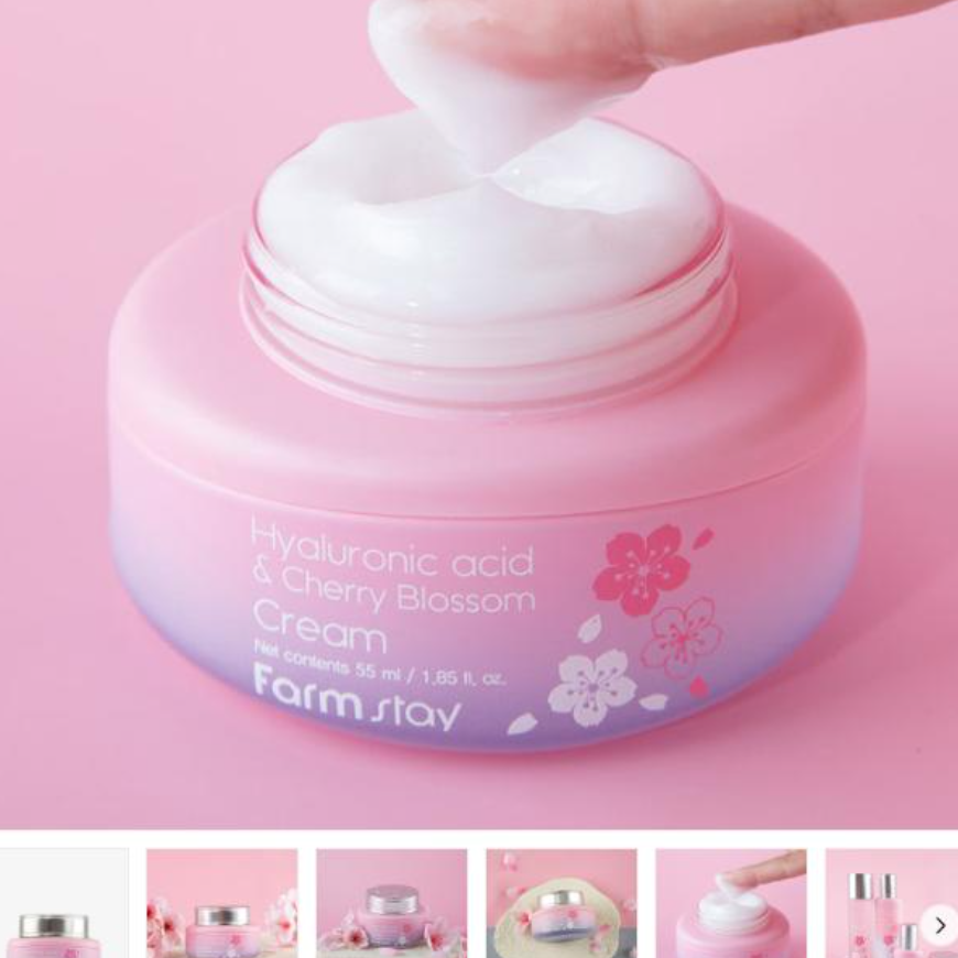 FarmStay Hyaluronic Acid & Cherry Blossom Toner 150ml, Emulsion 120ml, Serum 35ml, Cream 55ml (15 Options)