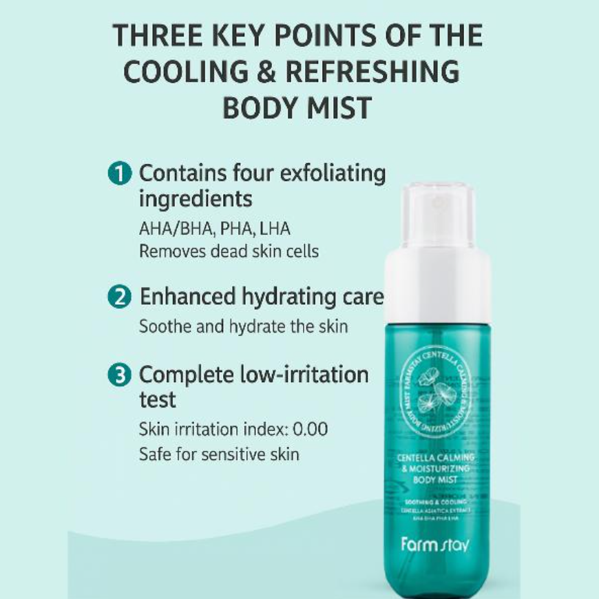 FarmStay Centella Calming & Moisturizing Body Mist (150ml ) (3 Options)