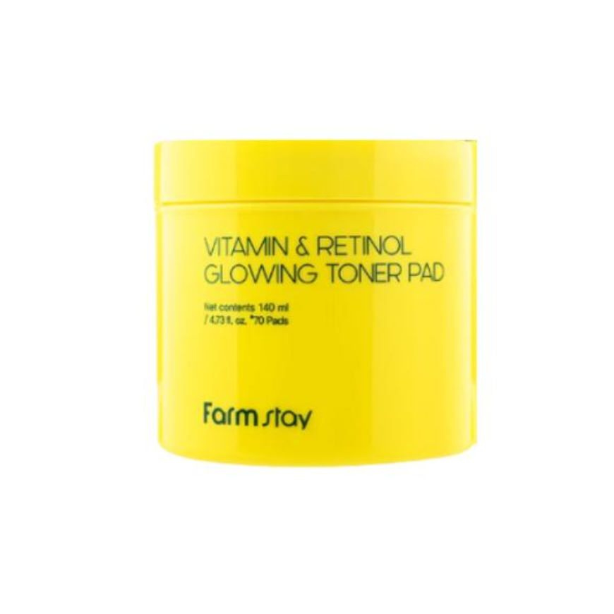 FarmStay Vitamin & Retinol Glowing Toner Pad (140ml  4.73 fl.oz., 70 pads) (3 Options)