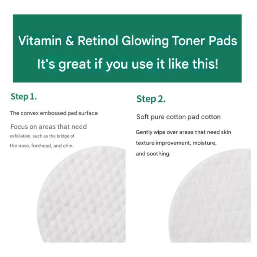 FarmStay Vitamin & Retinol Glowing Toner Pad (140ml  4.73 fl.oz., 70 pads) (3 Options)