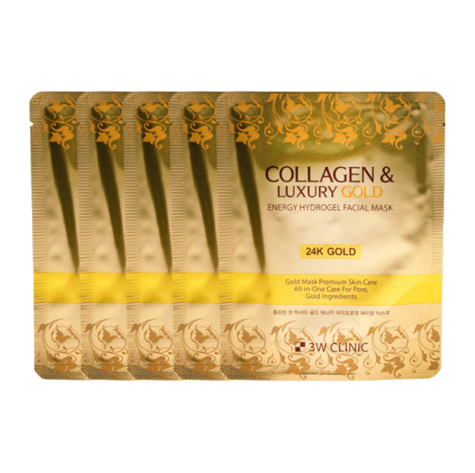 3W CLINIC Collagen Luxury Gold Energy Hydrogel Facial Mask 30g*5ea (4 Options)