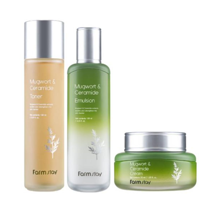 FarmStay Mugwort & Ceramide Toner 150ml, Emulsion 120ml, Serum 35ml, Cream 55ml (15 Options)
