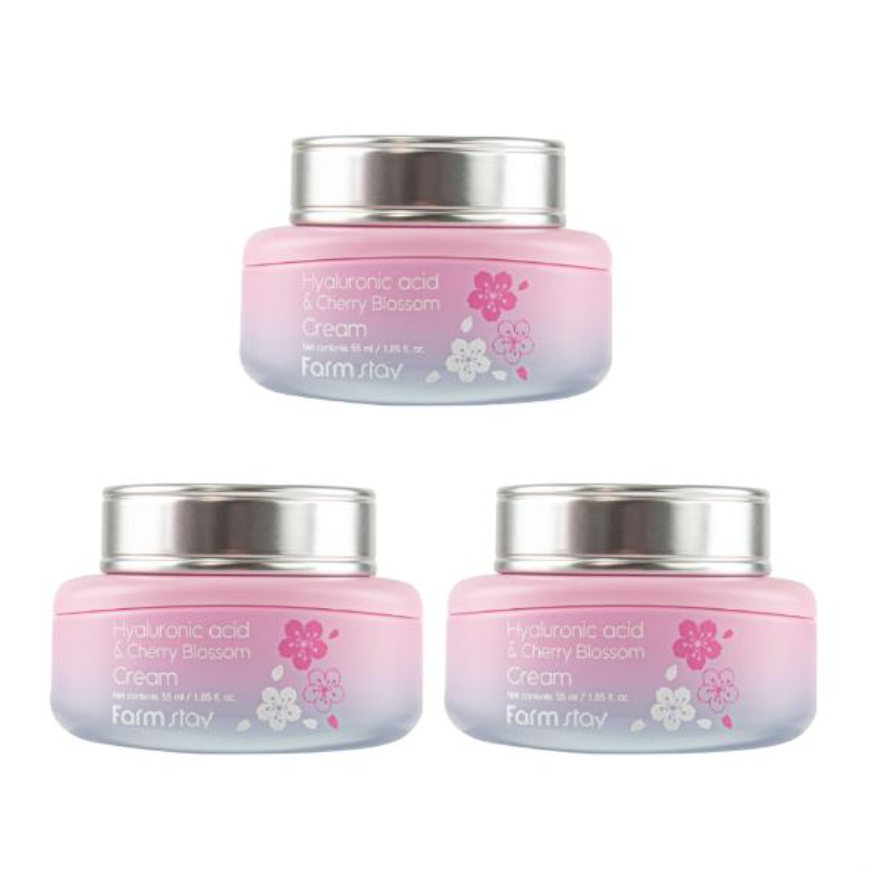 FarmStay Hyaluronic Acid & Cherry Blossom Toner 150ml, Emulsion 120ml, Serum 35ml, Cream 55ml (15 Options)