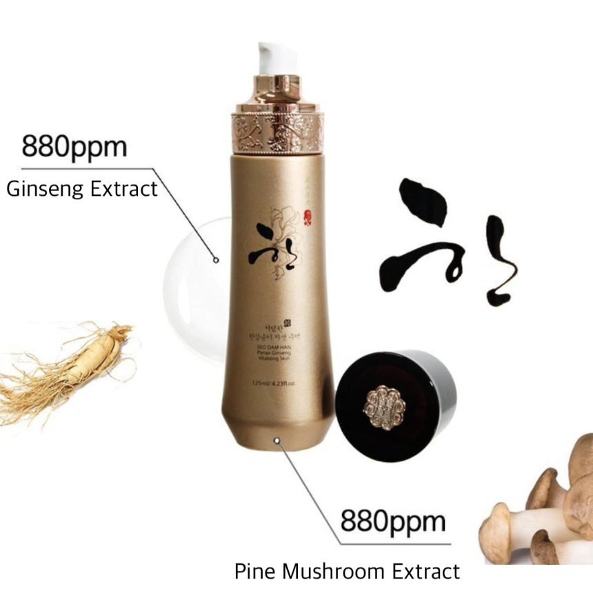 3W CLINIC Seo Dam Han Panax Ginseng Vitalizing Skin 125ml, Lotion 125ml (3 Options)
