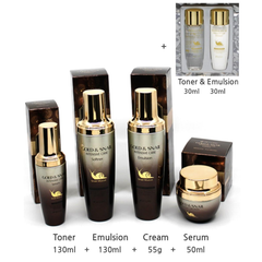 3W CLINIC Gold & Snail Intensive Care SET of 4 (Toner+Emulsion+Cream+Serum)