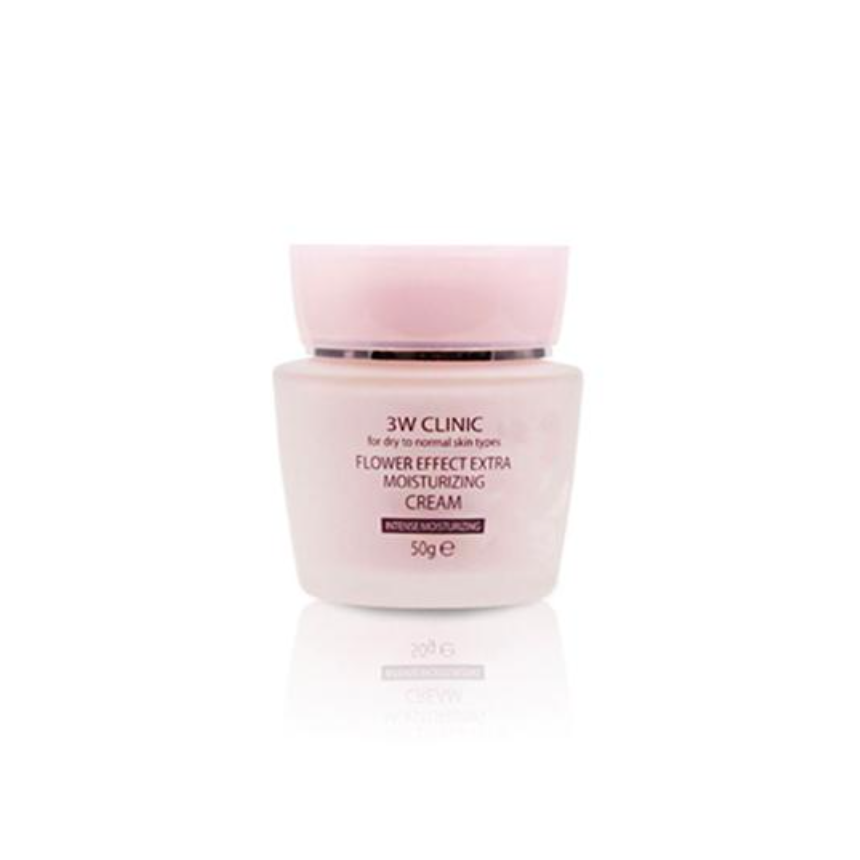 3W CLINIC Flower Effect Extra Moisturizing Cream 50g (3 Options)