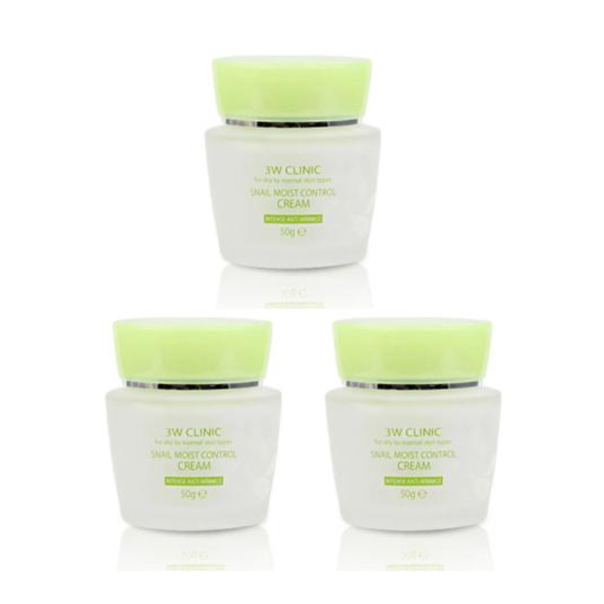 3W CLINIC Snail Moist Control Cream 50g (3 Options)
