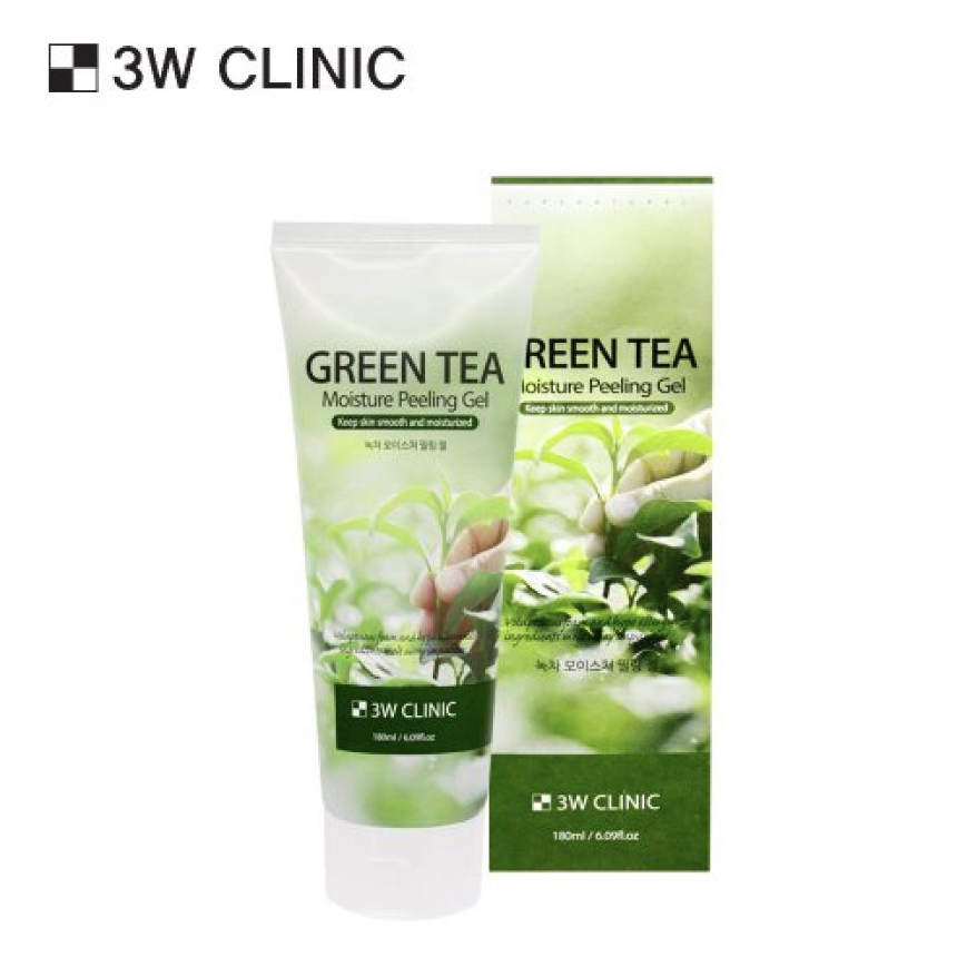 3W CLINIC Green Tea Moisture Peeling Gel 180ml (3 Options)
