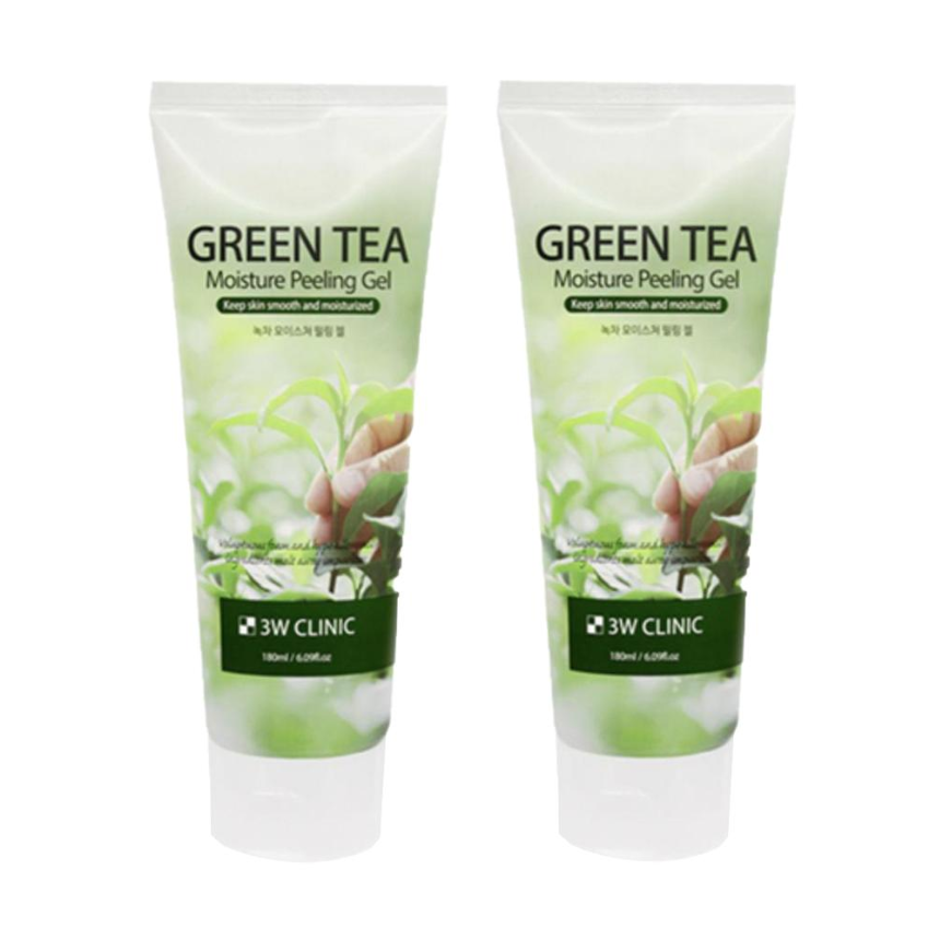 3W CLINIC Green Tea Moisture Peeling Gel 180ml (3 Options)