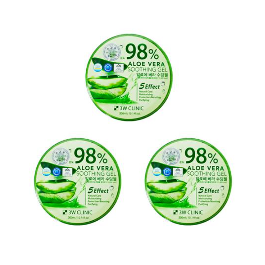 3W CLINIC Aloe Vera Soothing Gel 300g (3 Options)