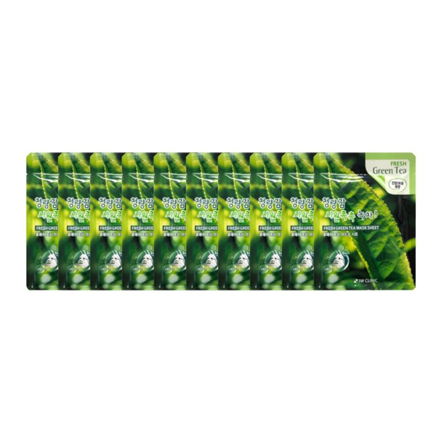 3W CLINIC Fresh Green Tea Mask Sheet (3 Options)