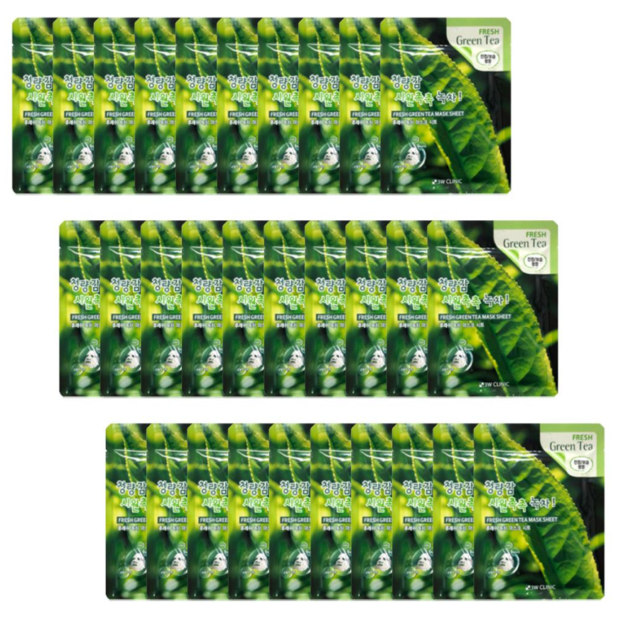 3W CLINIC Fresh Green Tea Mask Sheet (3 Options)