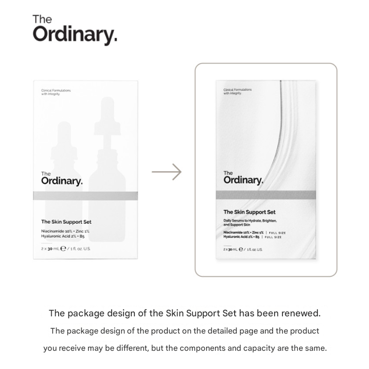 The Ordinary [Renewal] Skin Support Set ((Niacinamide 10% + Zinc 1%)30ml + ( Hyaluronic Acid 2% + B5) 30ml)   (3 Options)