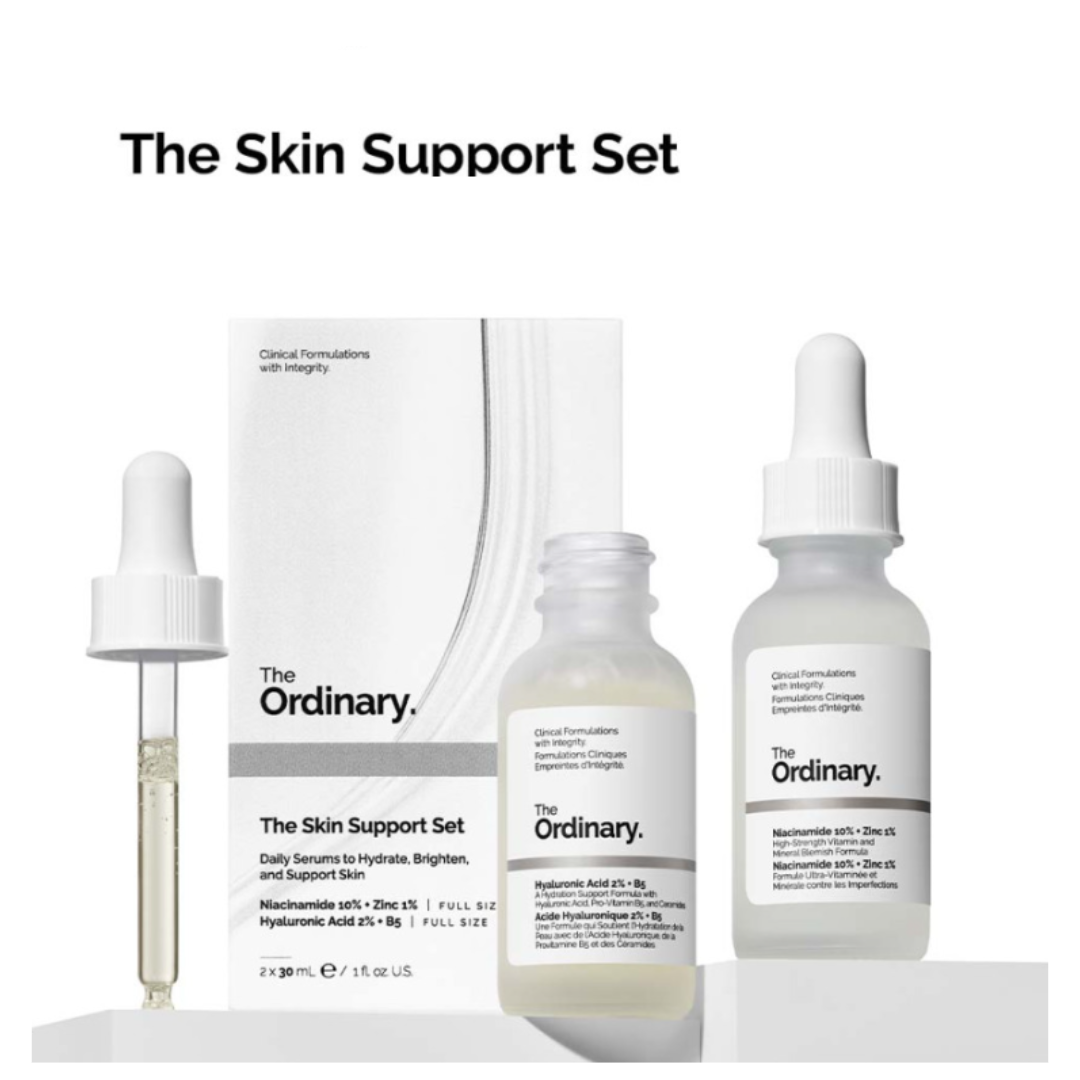 The Ordinary [Renewal] Skin Support Set ((Niacinamide 10% + Zinc 1%)30ml + ( Hyaluronic Acid 2% + B5) 30ml)   (3 Options)