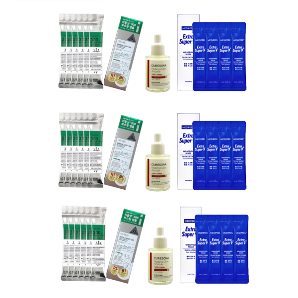 VT Reedle Shot + Dr. Oracle Curesona Radiance Glow Ampoule 40ml + MEDI-PEEL Extra Super 9 Plus Water Glow Lifting Wrapping Mask 4ml (12 Options)