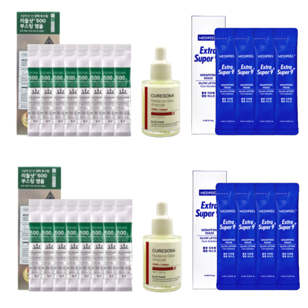 VT Reedle Shot + Dr. Oracle Curesona Radiance Glow Ampoule 40ml + MEDI-PEEL Extra Super 9 Plus Water Glow Lifting Wrapping Mask 4ml (12 Options)