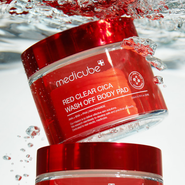 Medicube Red Clear Cica Wash-Off Body Pad 50 pads (200ml) (3 Options)