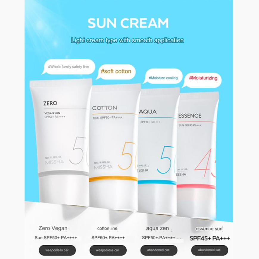 MISSHA All Around Safe Block Essence Sunscreen SPF45+/PA+++ with Missha Perfect Cover BB Cream (6 Options)