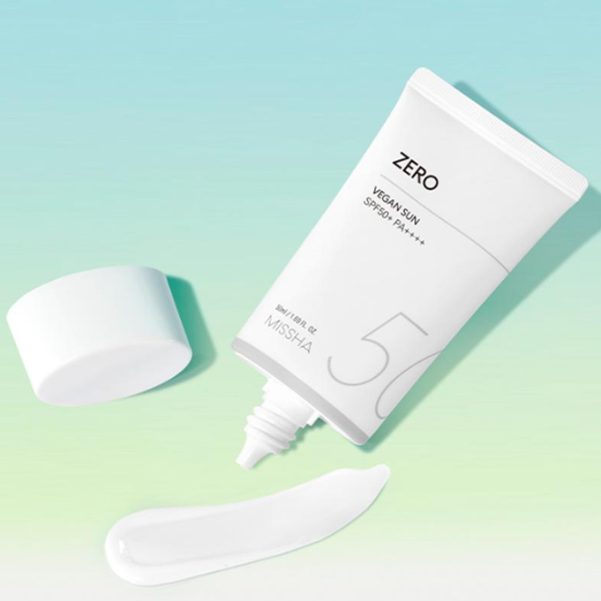 MISSHA All Around Safe Block Zero Vegan Sunscreen SPF50+PA+++ with Missha Perfect Cover BB Cream (6 Options)