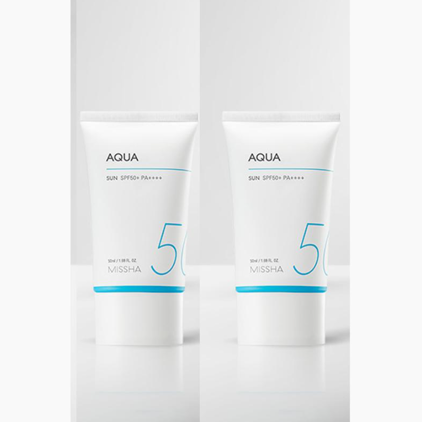 MISSHA All Around Safe Block Aqua Sunscreen SPF50+/PA++++ with Missha Perfect Cover BB Cream (6 Options)