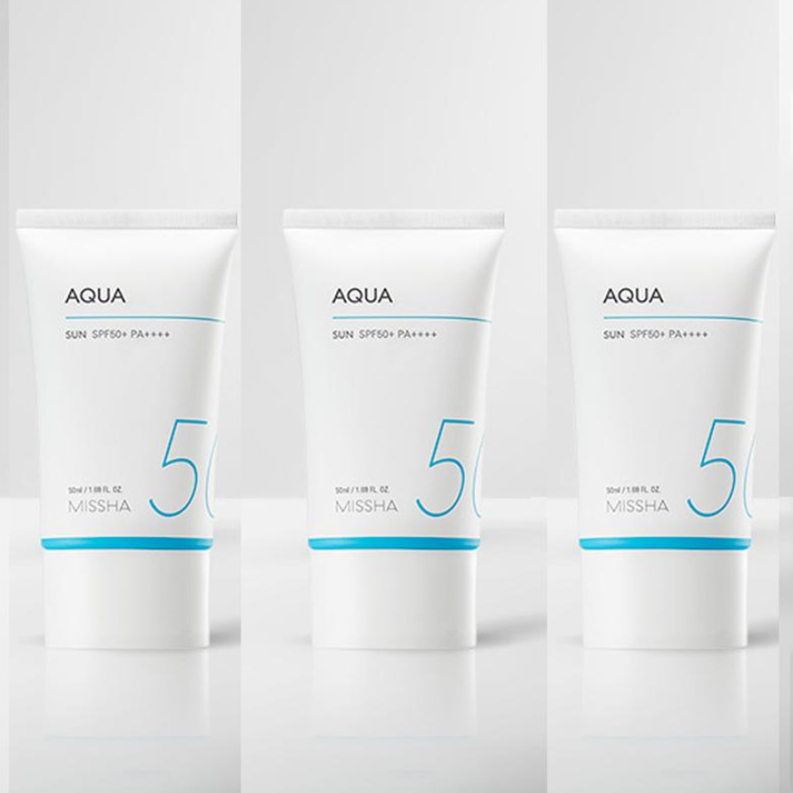 MISSHA All Around Safe Block Aqua Sunscreen SPF50+/PA++++ with Missha Perfect Cover BB Cream (6 Options)