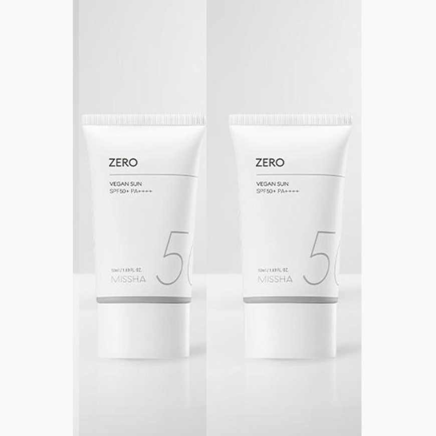 MISSHA All Around Safe Block Zero Vegan Sunscreen SPF50+PA+++ with Missha Perfect Cover BB Cream (6 Options)