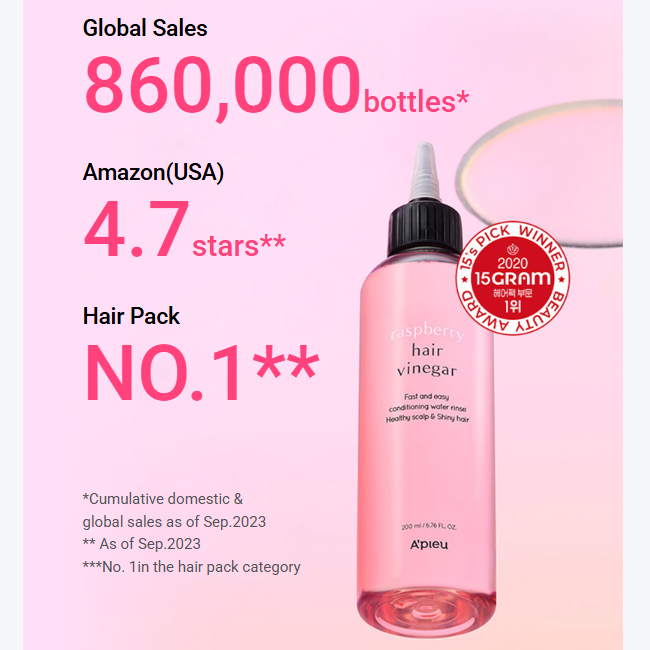 Apieu Raspberry Hair Vinegar 200ml (3 Options)