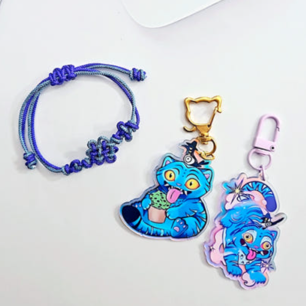 KPOP Demon Hunters Derpy Keyring Set, Knot Bracelet (3 Options)